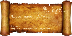 Mittermayer Éva névjegykártya